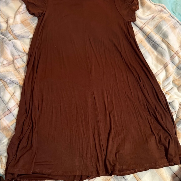 Chic Brown Midi Dress - Picture 3 of 3